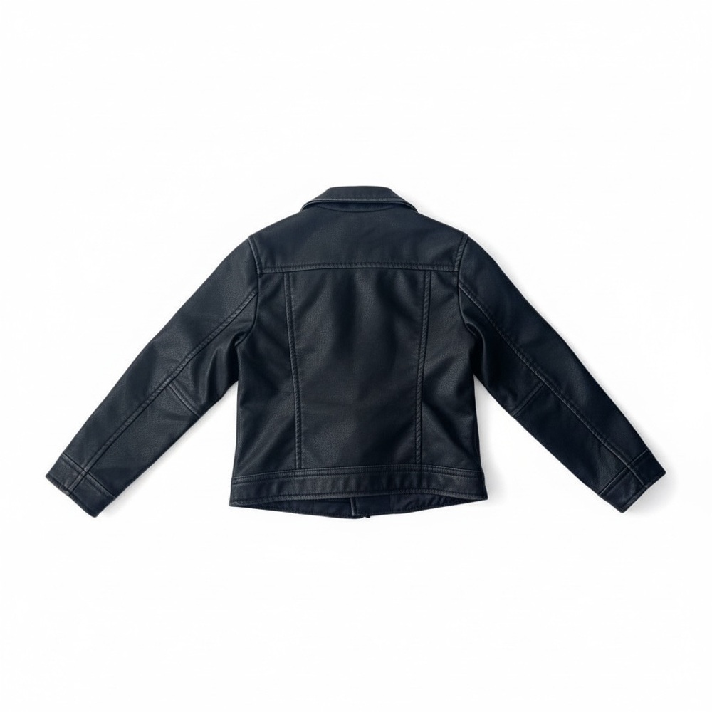H&M Brown Faux Leather Kids Moto Jacket - Picture 3 of 5
